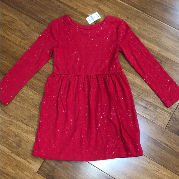 GAP Other - NWT Gap Kids girls red sparkle dress size XS 4-5